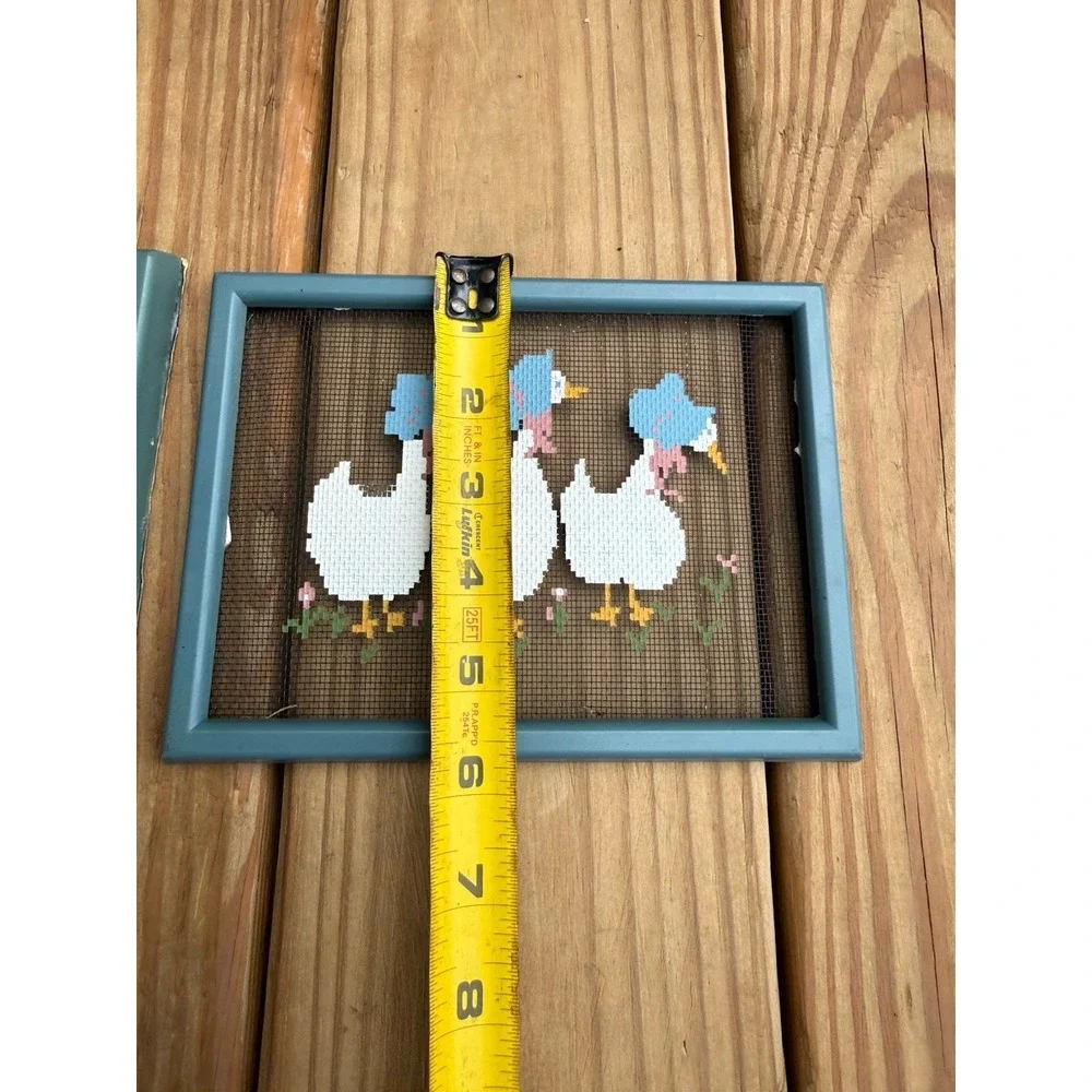 Vtg 80s Pickin Paint Country Geese & Love Is For Sharing Framed Cottagecore